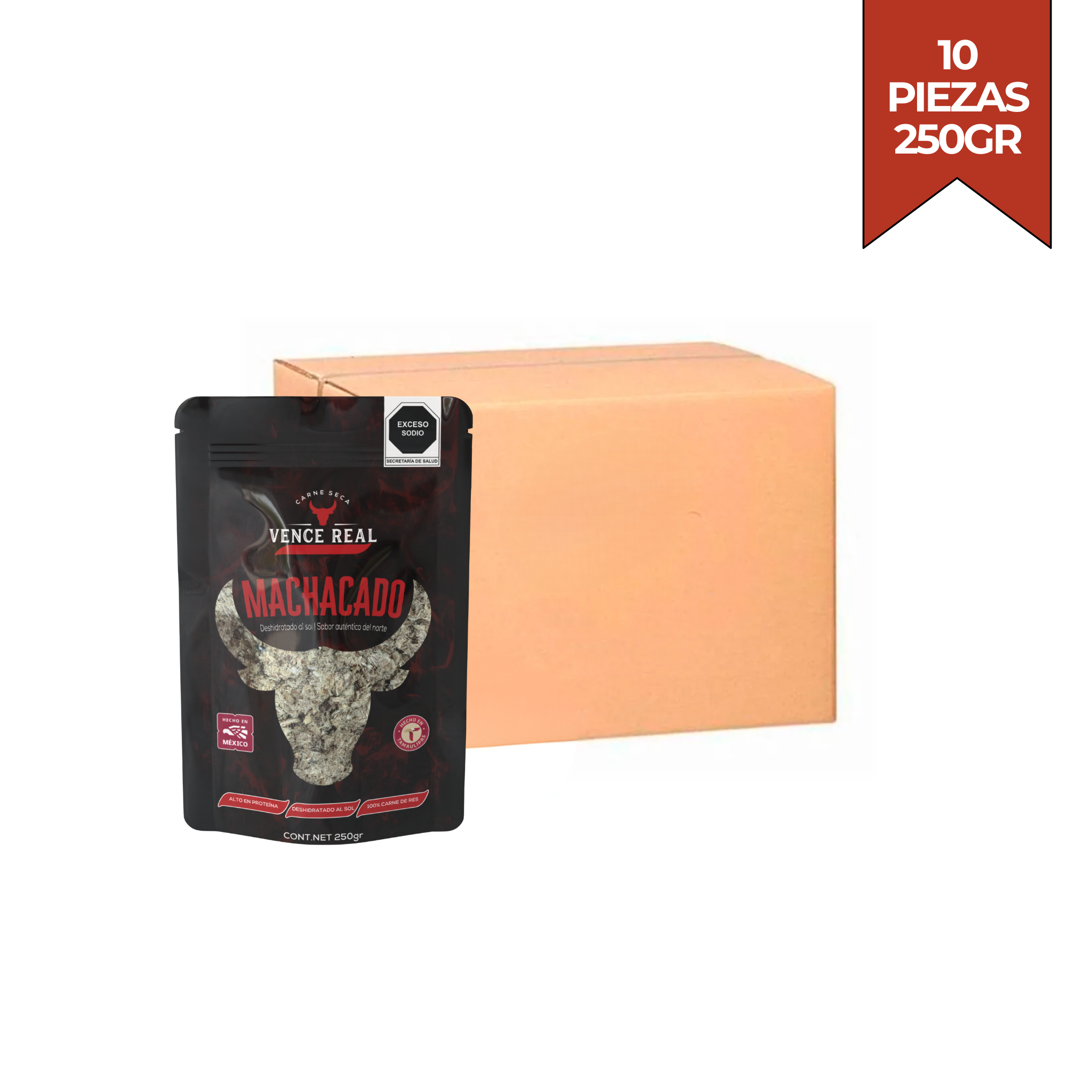 Caja de Carne Seca Deshebrada (10 piezas de 250g)