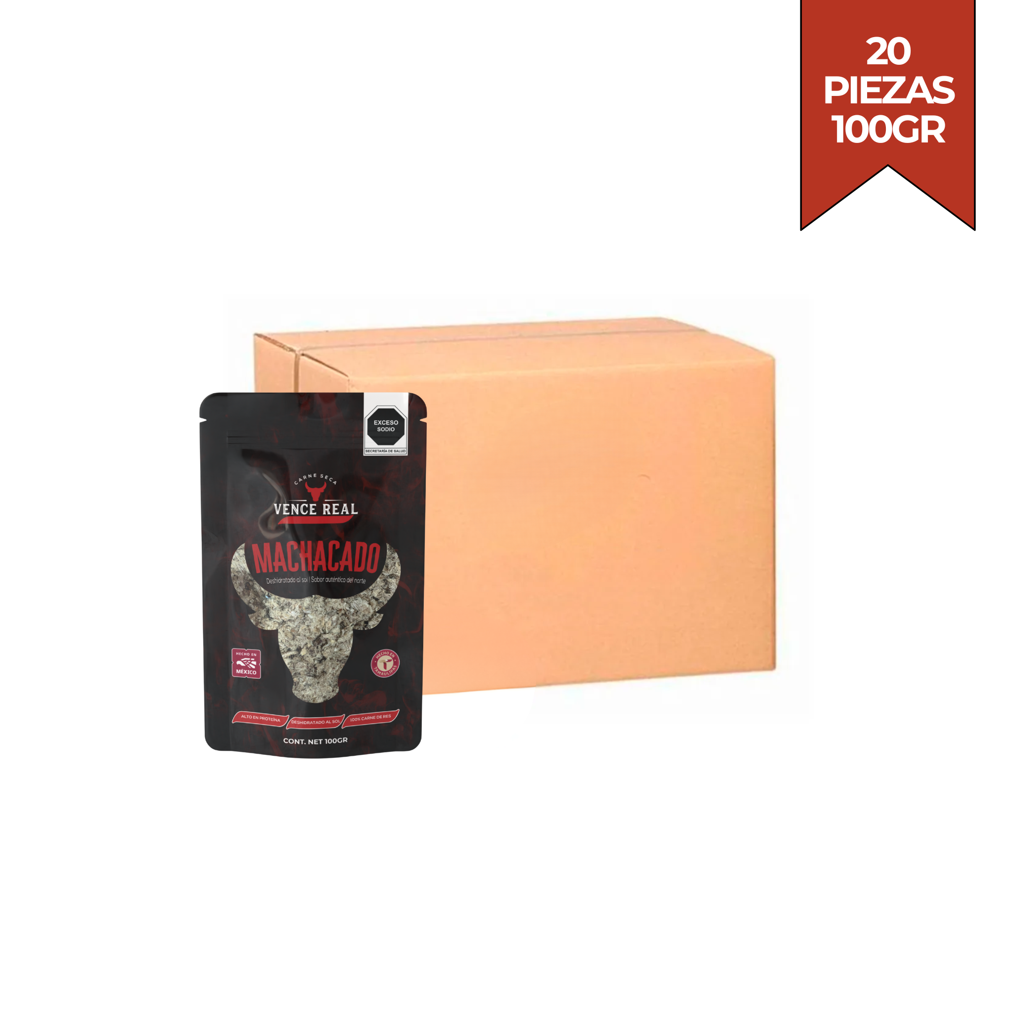 Caja de Carne Seca Deshebrada (20 piezas de 100g)